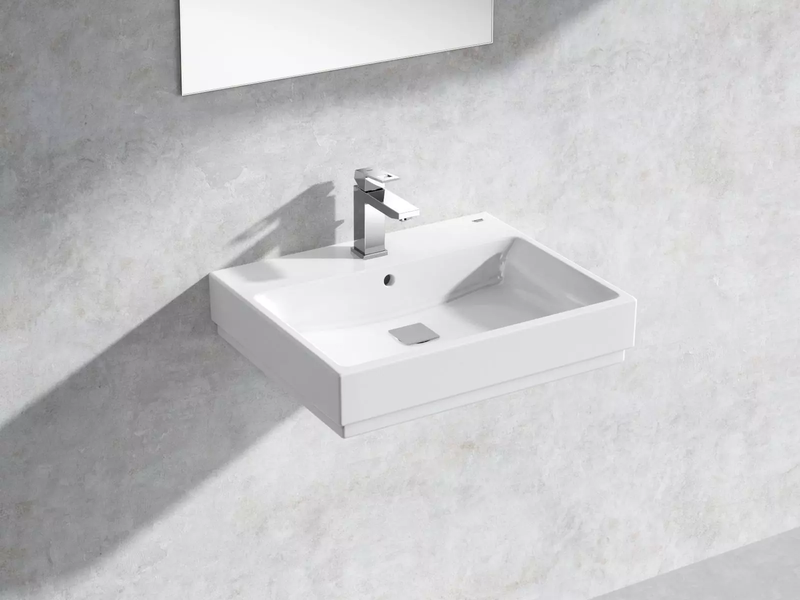Cube Wall hung Basin 60 Set 3D model_0
