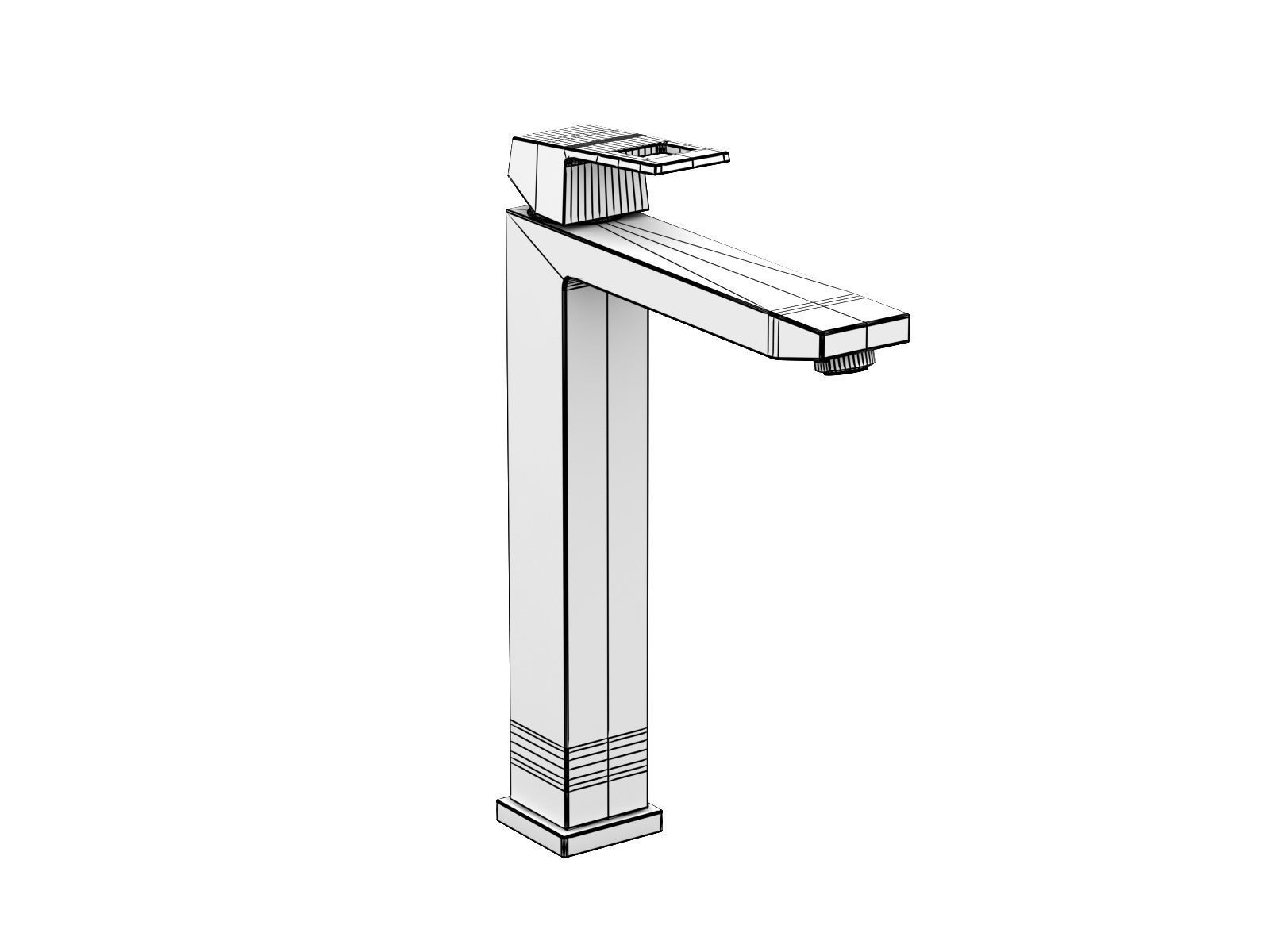 Cube Countertop Vessel 50 Set 3D model_10