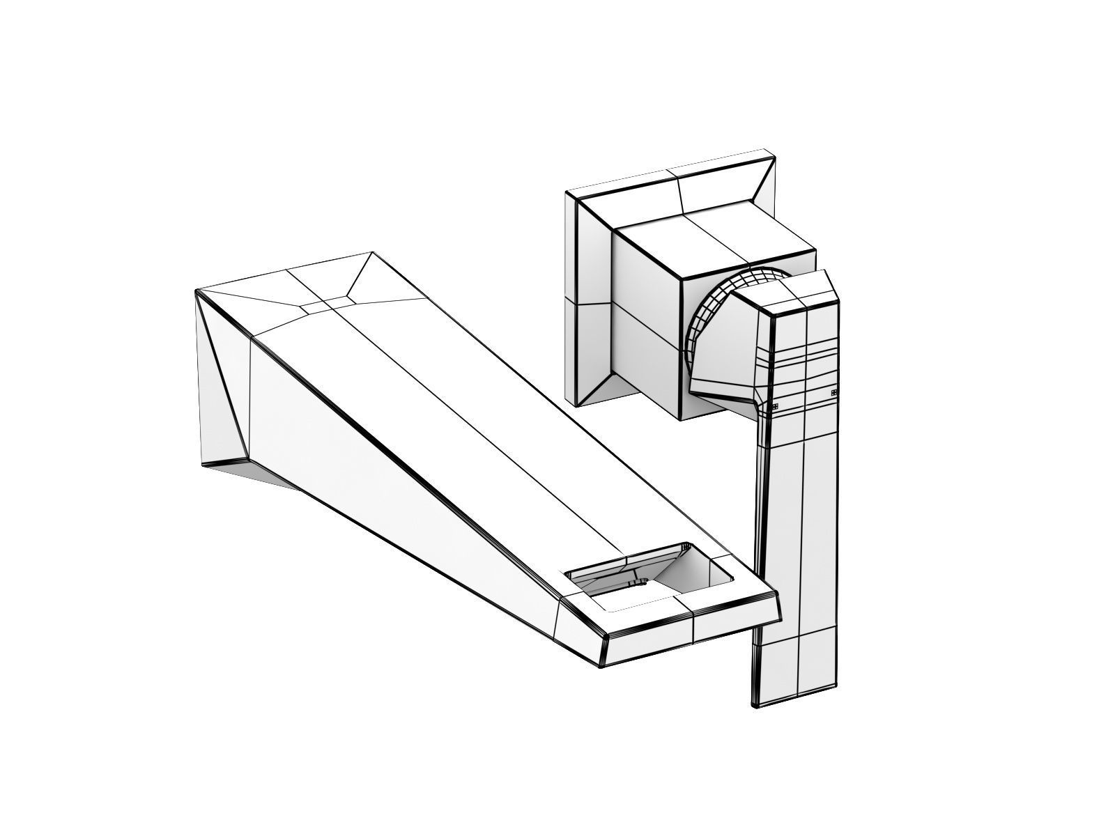 Cube Countertop Vessel 50 Set 3D model_14
