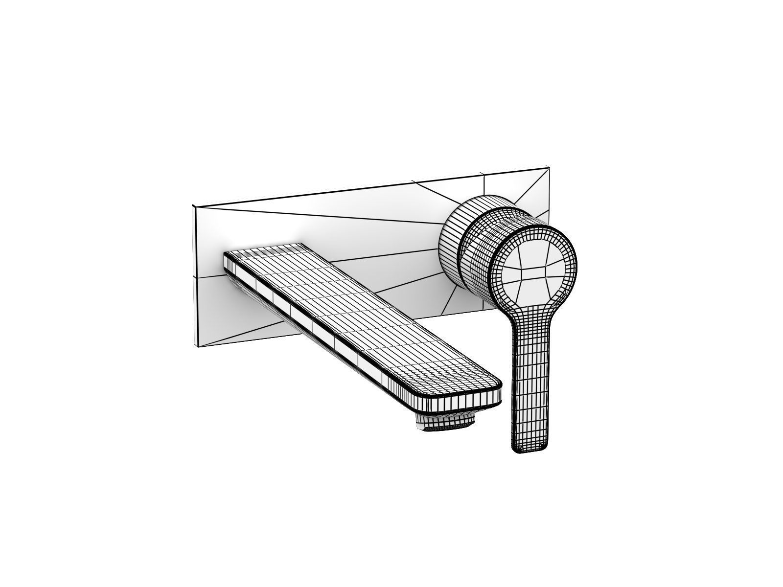 Cube Countertop Vessel 50 Set 3D model_13