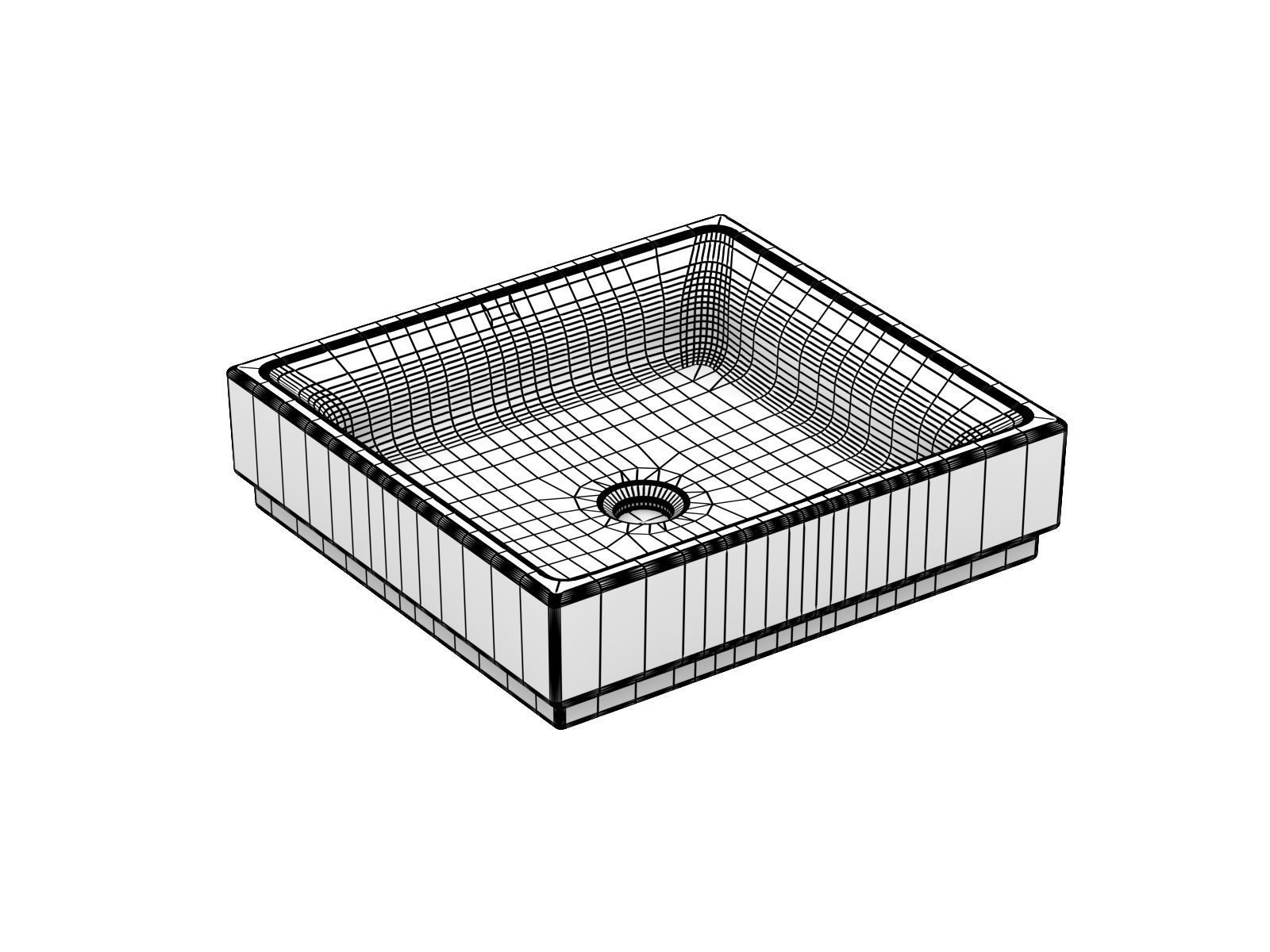 Cube Countertop Vessel 50 Set 3D model_18