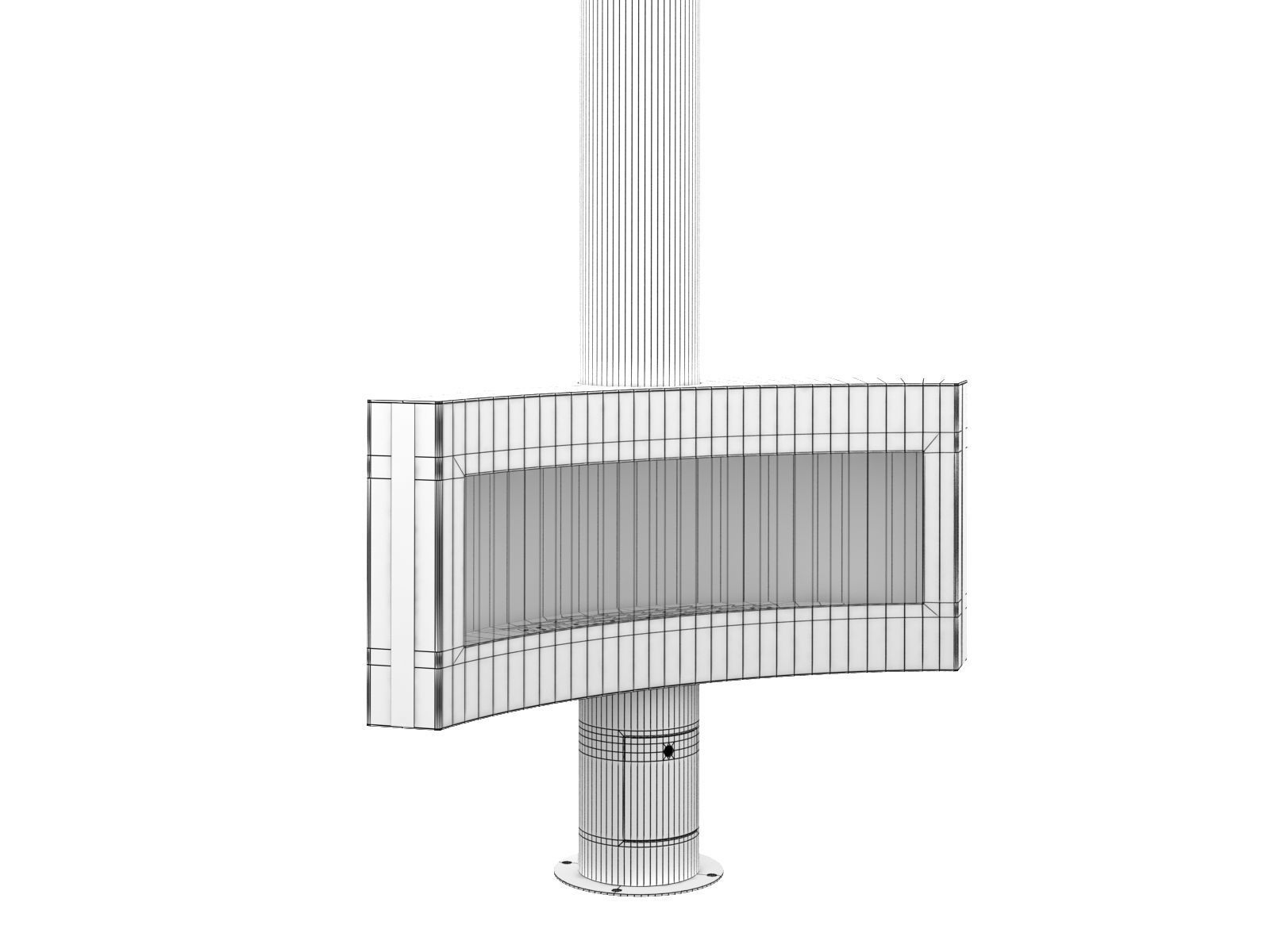 Curvifocus Gas Fireplace 3D model_1