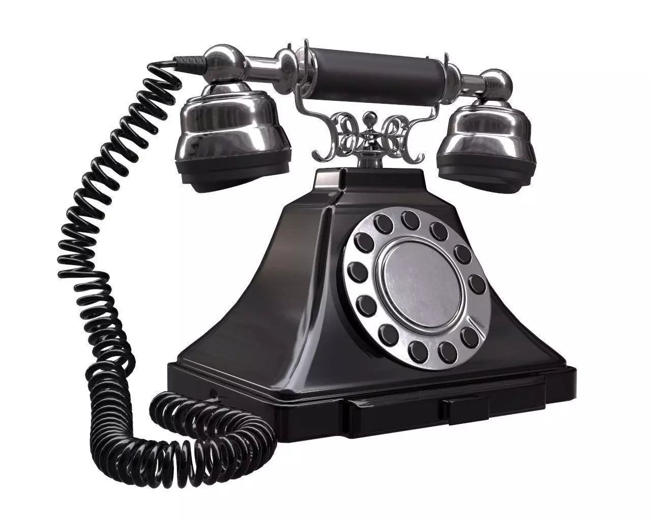 vintage old classic rotary phone 3D model