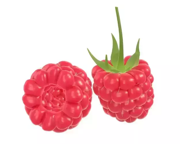 raspberries ripe 3D model