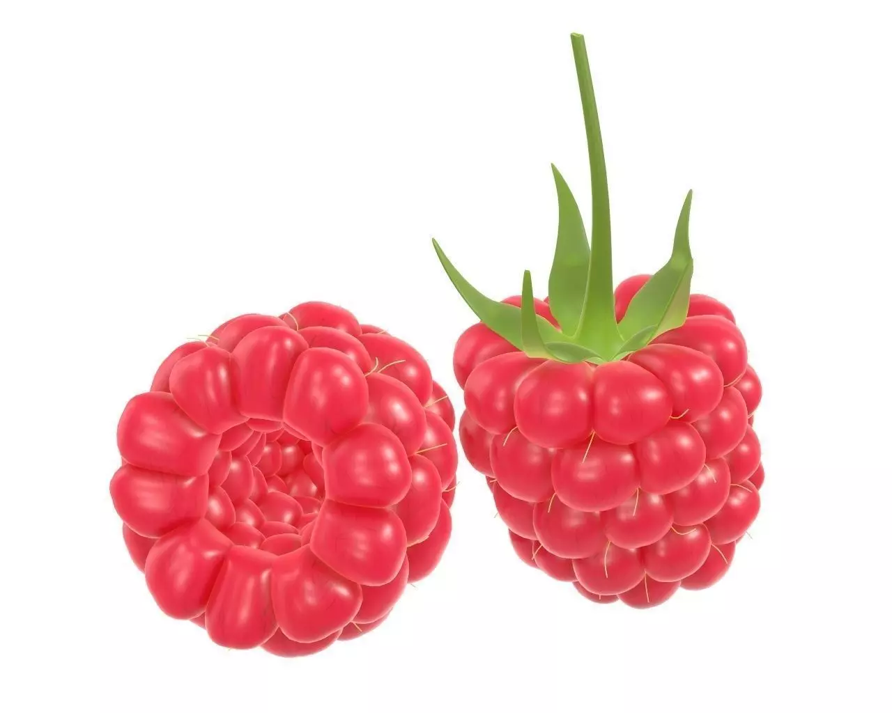 raspberries ripe 3D model
