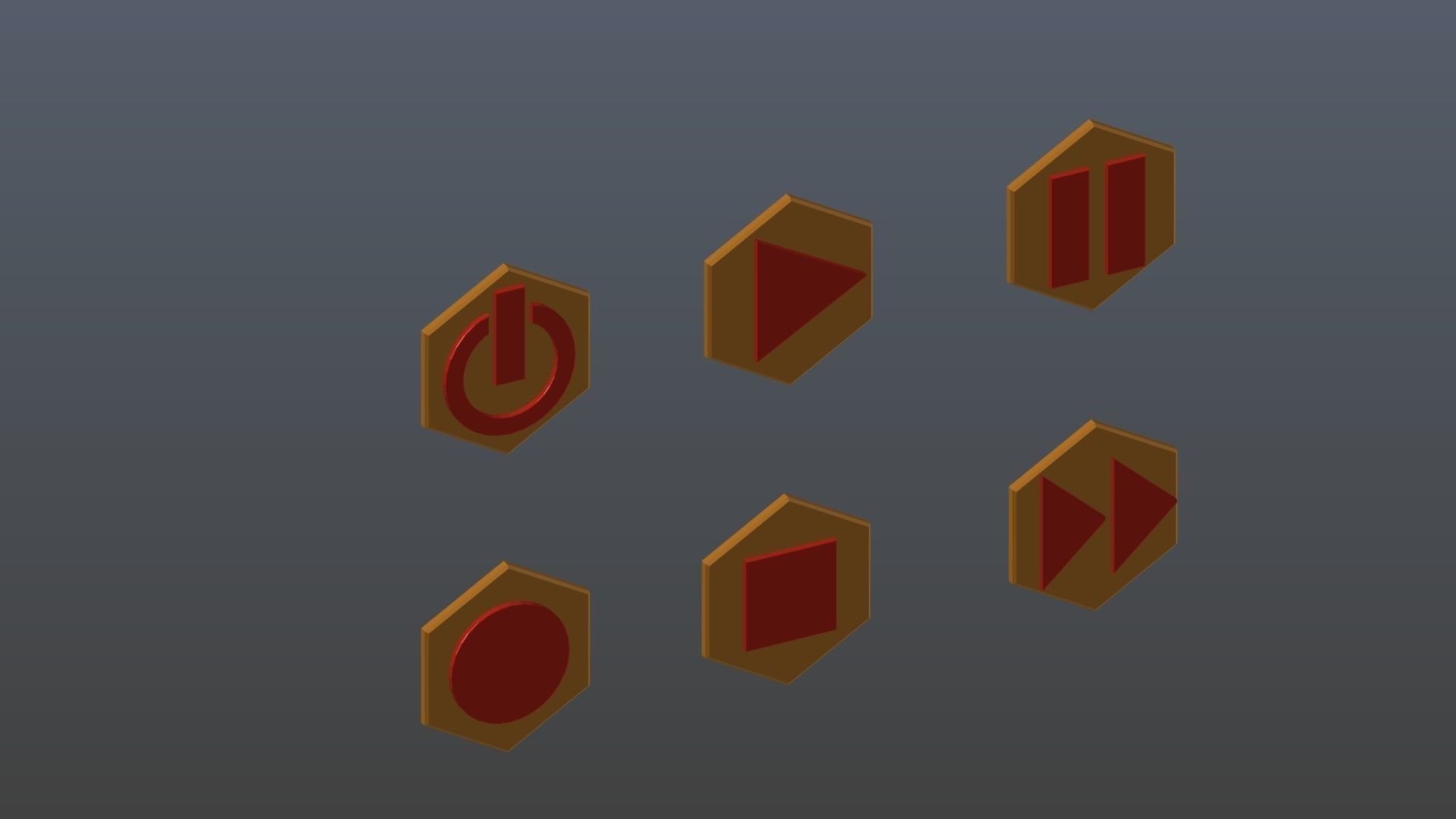 Low poly player buttons 6 3D model_8