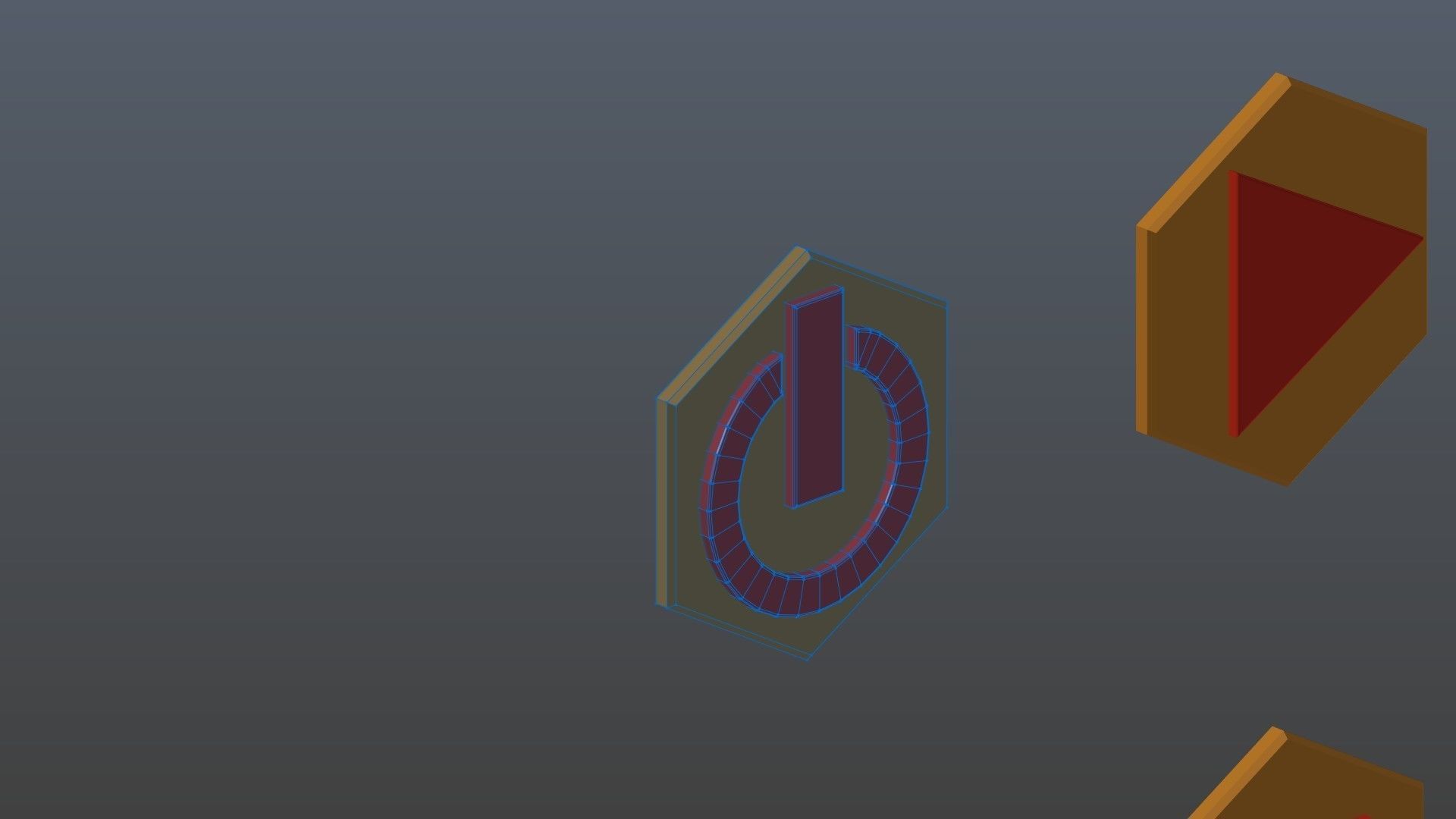 Low poly player buttons 6 3D model_9