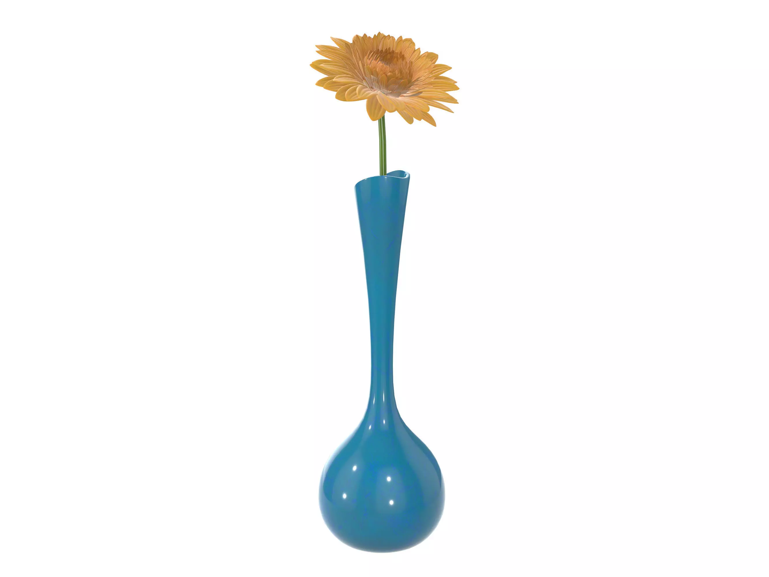 gerbera in vase 3D model