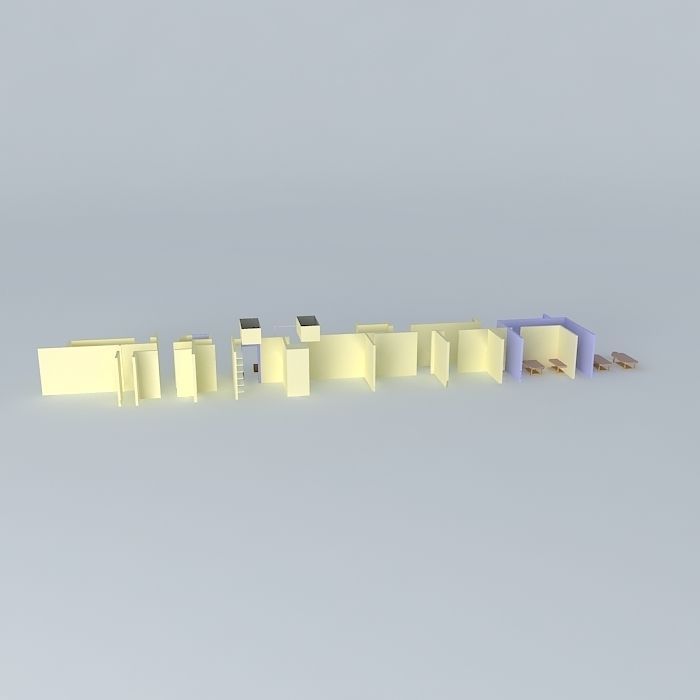 130f3f set of boxes Free 3D model_2