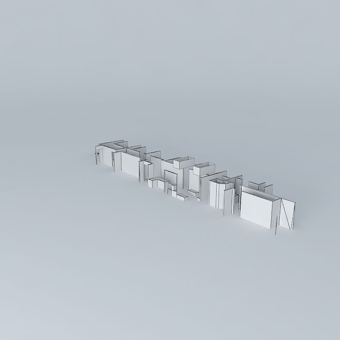 130f3f set of boxes Free 3D model_3
