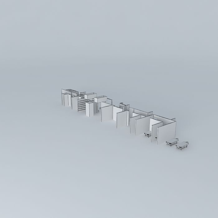 130f3f set of boxes Free 3D model_4