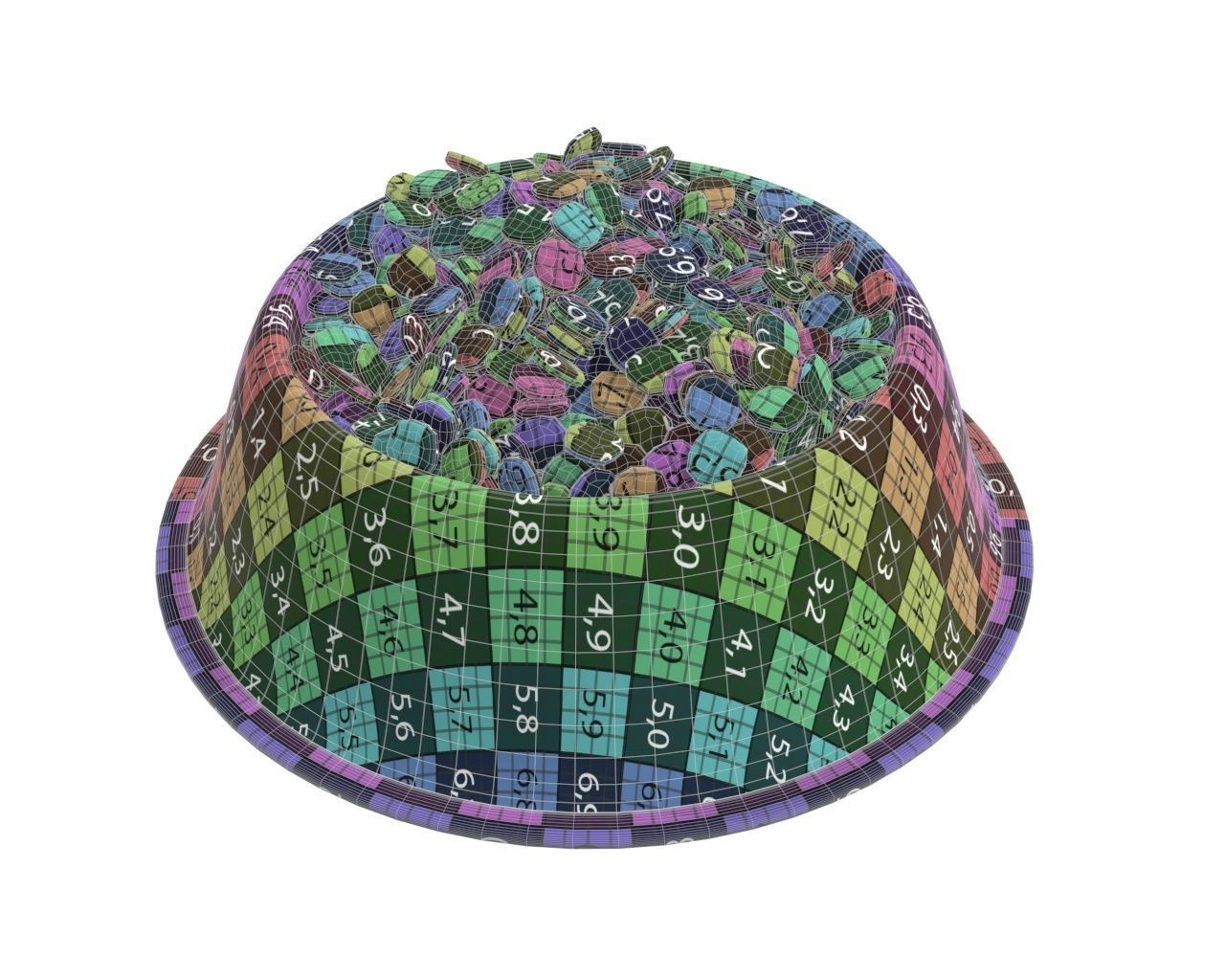 dog food bowl with food 3D model_5