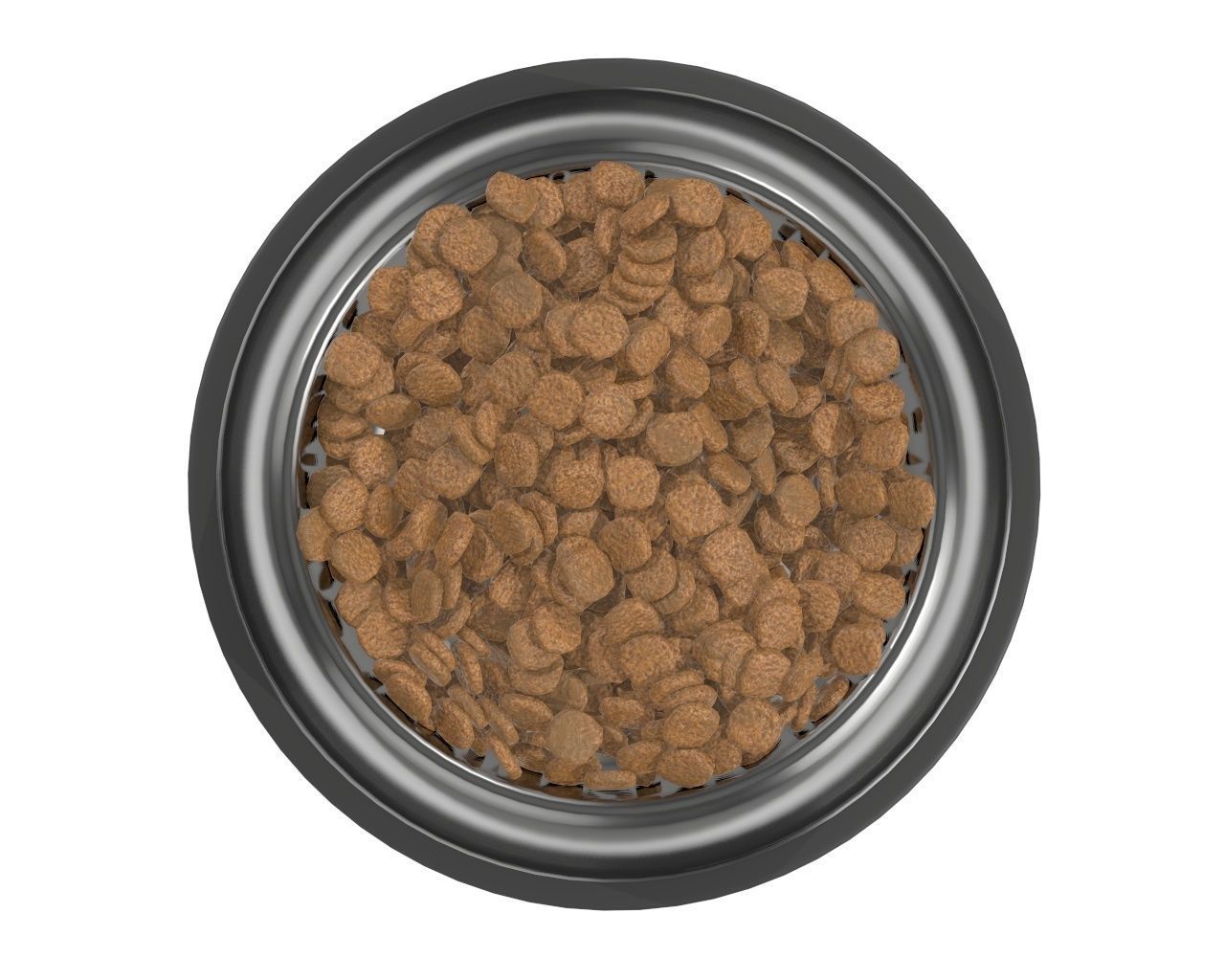 dog food bowl with food 3D model_3