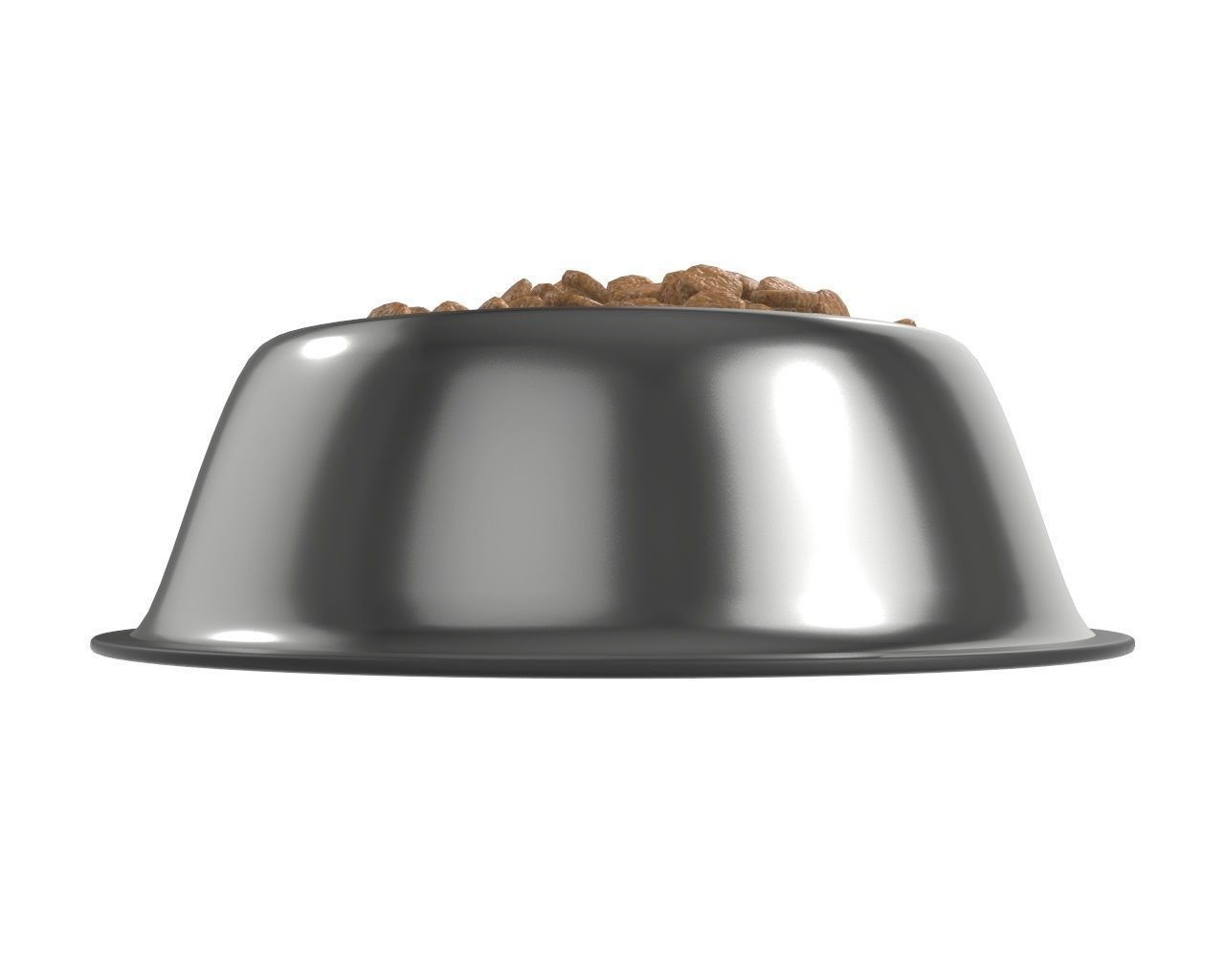 dog food bowl with food 3D model_2