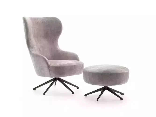 Melania Armchair and Pouf