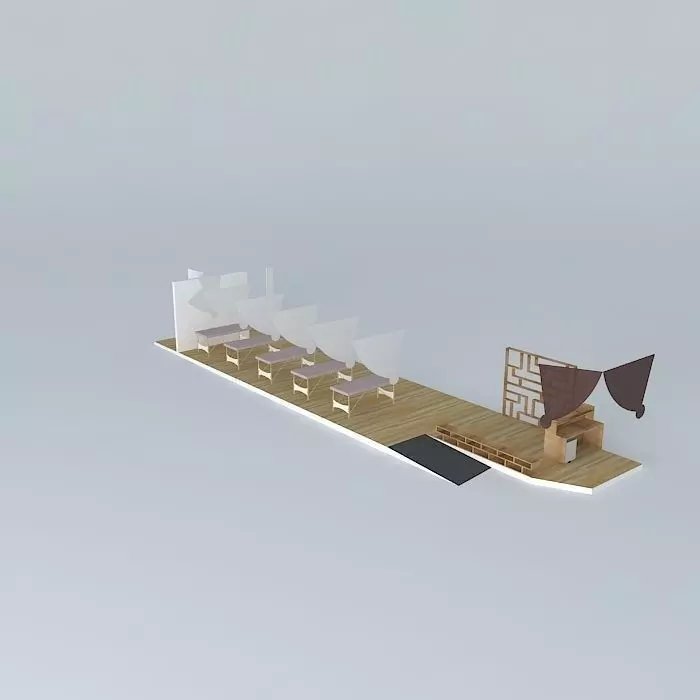 tuina at beach Free 3D model_0