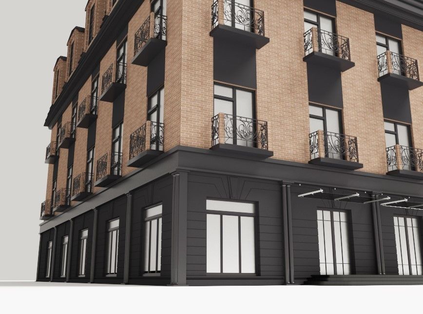 Modern townhouse 3D model_6