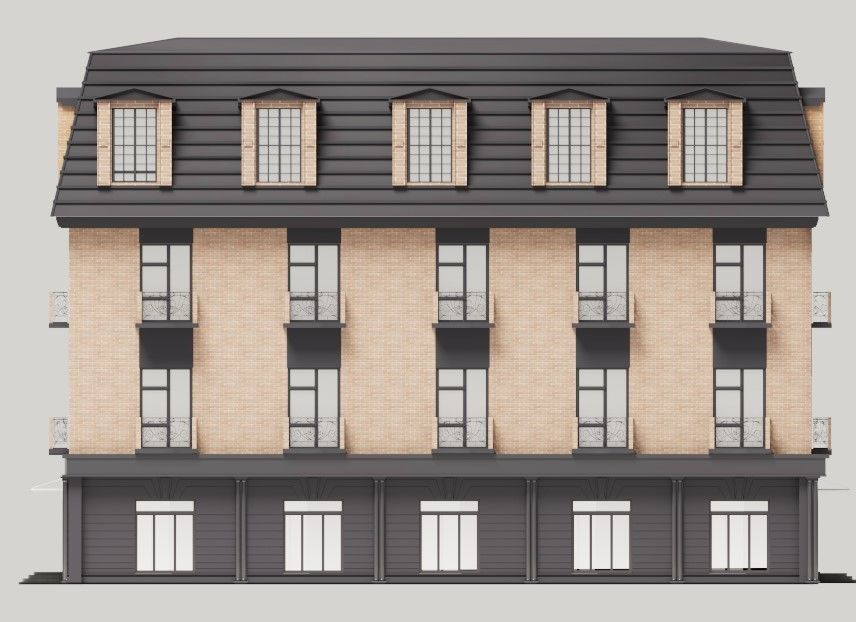 Modern townhouse 3D model_5