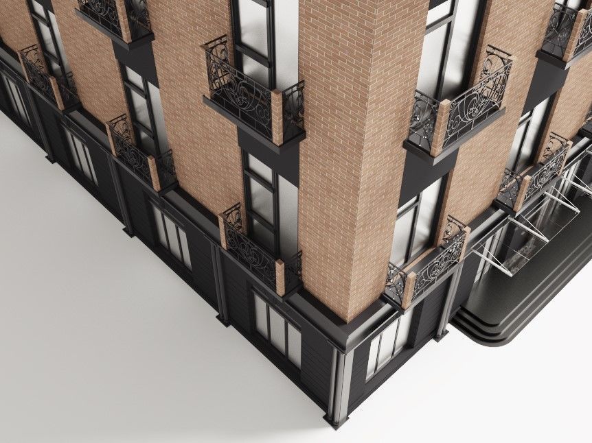 Modern townhouse 3D model_8