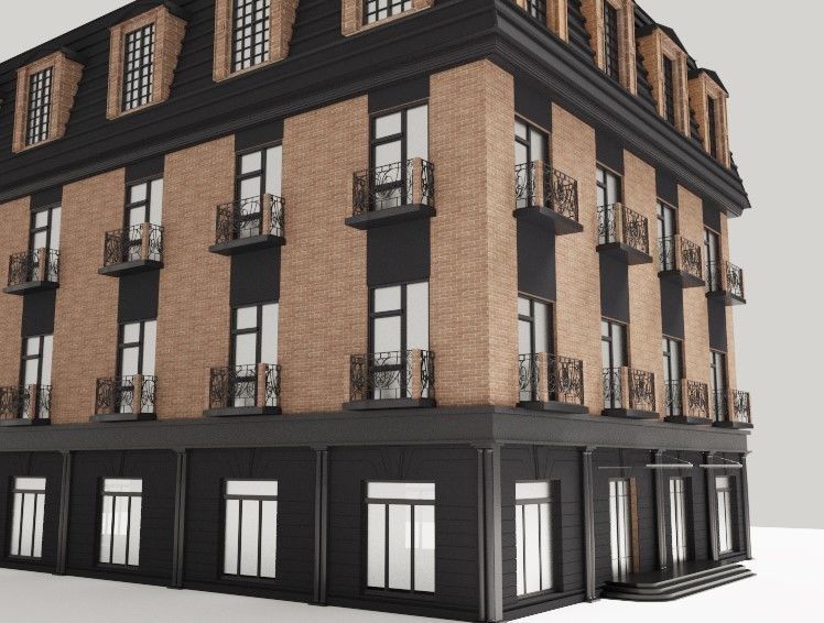 Modern townhouse 3D model_9