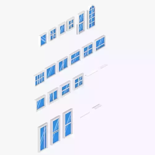 Low Poly Window Set - best for Ortographic Games 