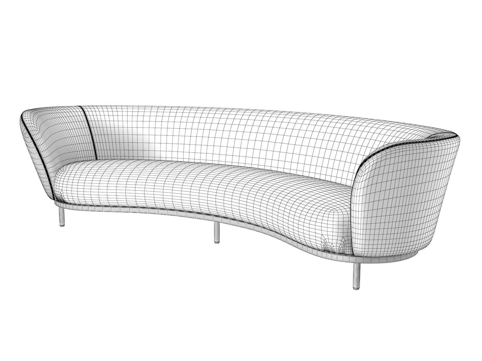 Dandy 4 Seater Sofa 3D model_7