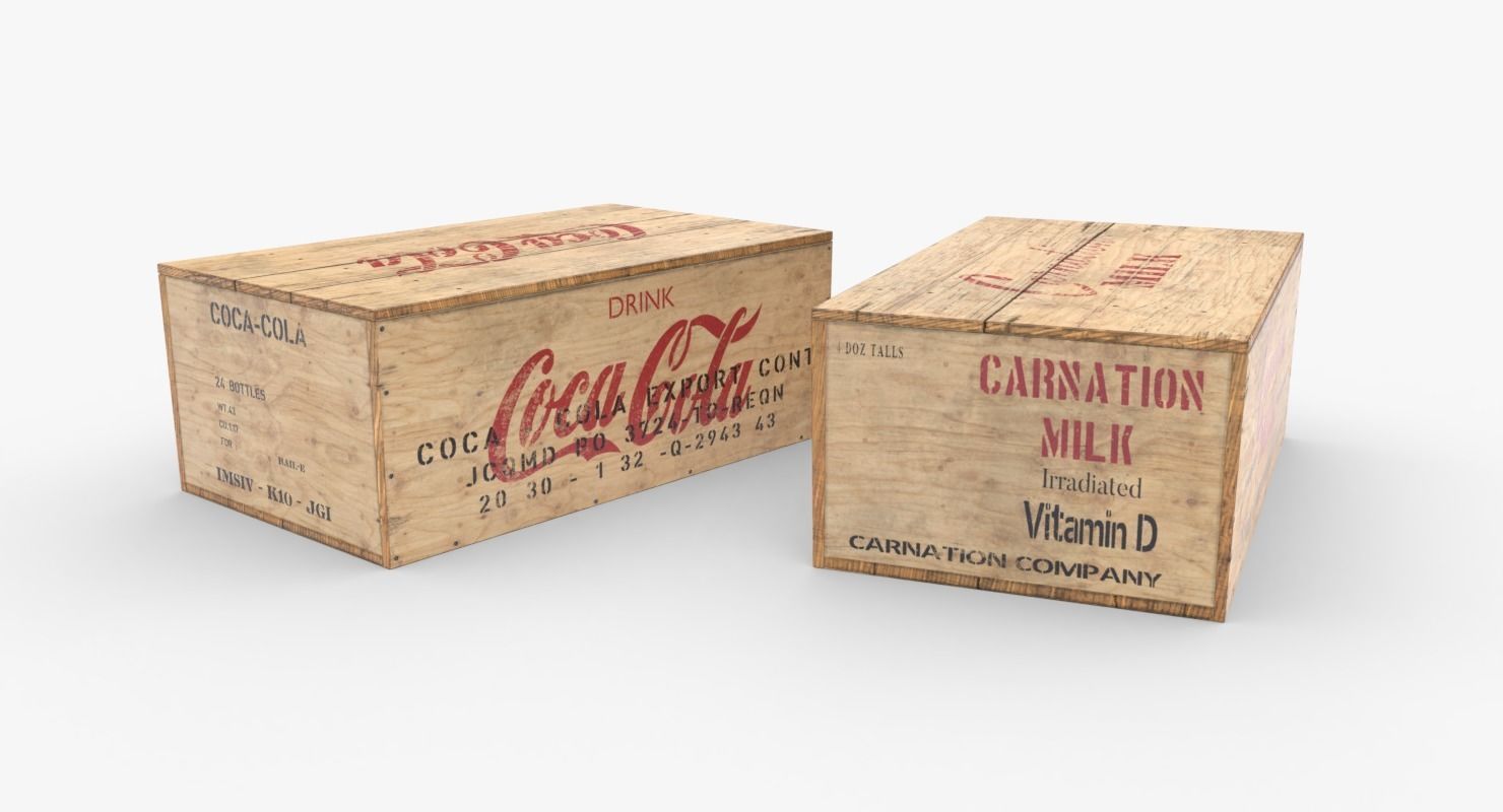 US Rations Wooden Boxes WWII Low-poly 3D model_5