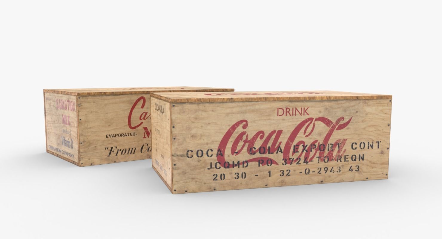 US Rations Wooden Boxes WWII Low-poly 3D model_3