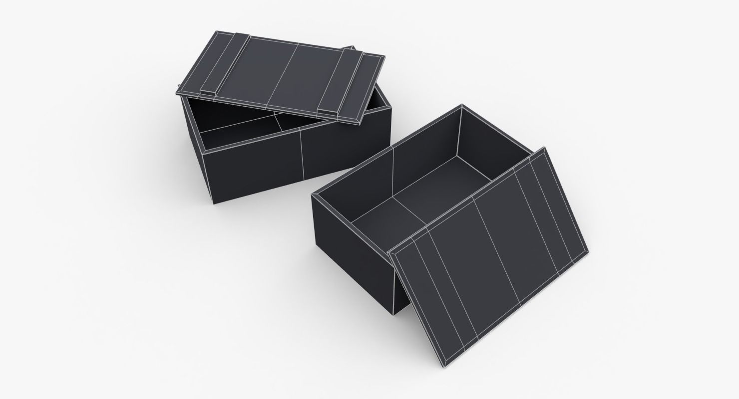US Rations Wooden Boxes WWII Low-poly 3D model_17