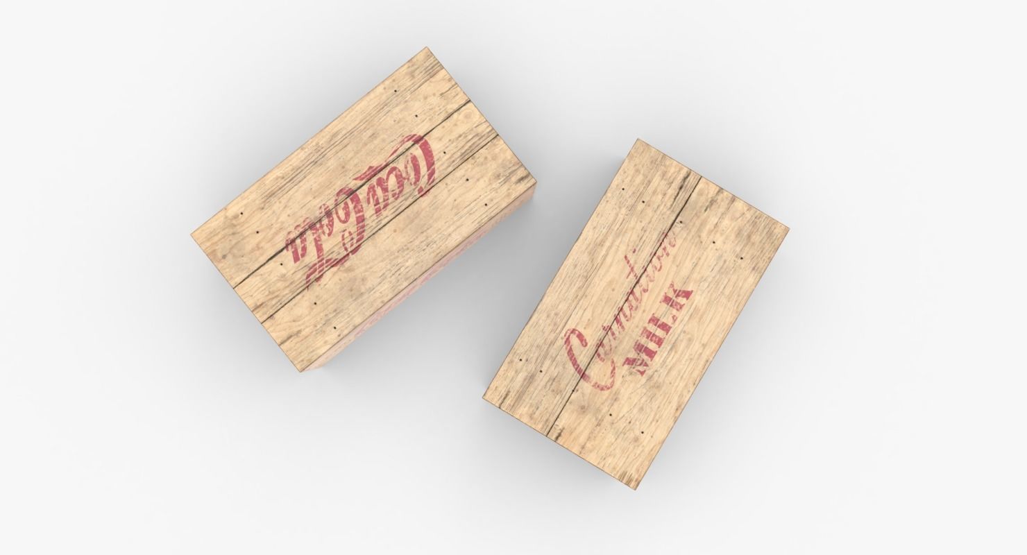 US Rations Wooden Boxes WWII Low-poly 3D model_6