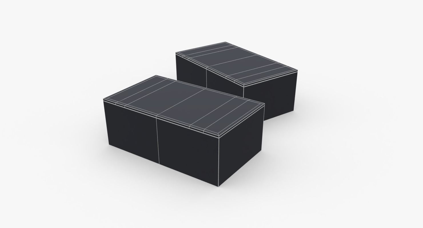 US Rations Wooden Boxes WWII Low-poly 3D model_11