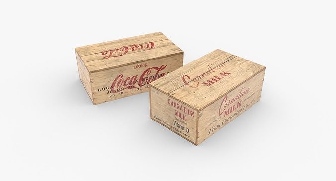 US Rations Wooden Boxes WWII Low-poly 3D model