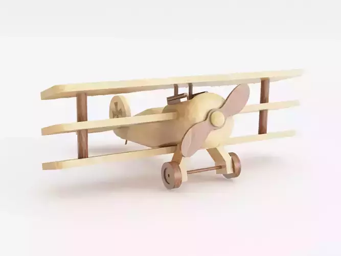Wooden toy biplane 05
