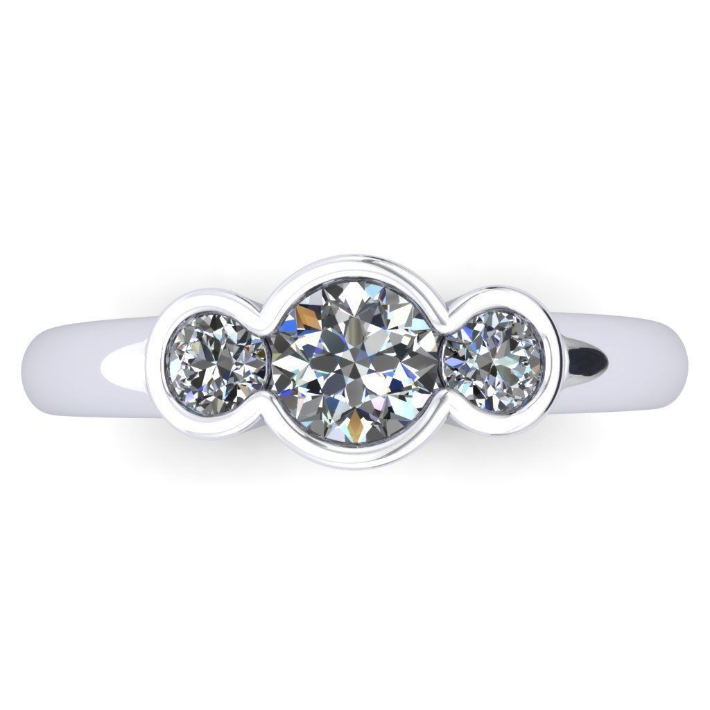 RING39 three stone diamond engagement ring 3D print model_3