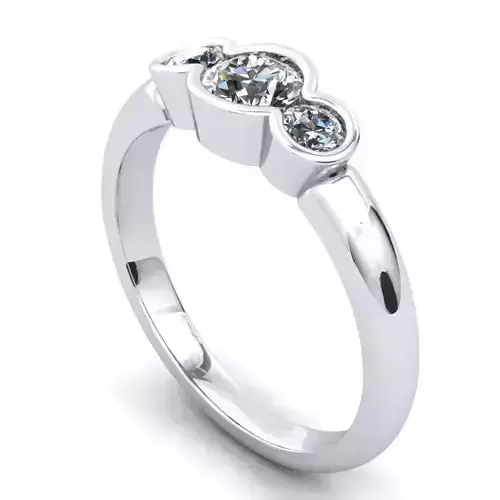 RING39 three stone diamond engagement ring