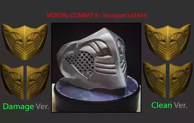 Mortal Kombat X - Scorpion mask For Cosplay  3D print model