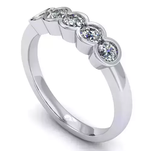 RING40 five stone diamond ring gold