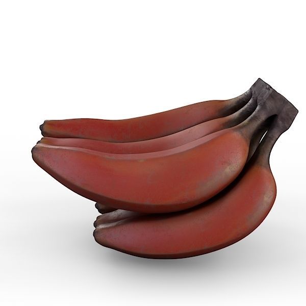 Red Banana Bunch 3D model_7