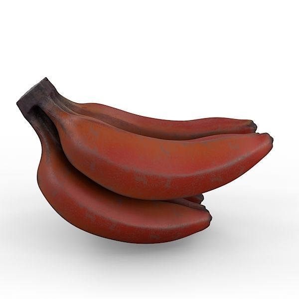 Red Banana Bunch 3D model_1