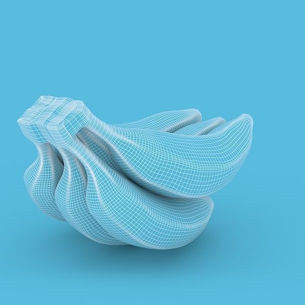 Red Banana Bunch 3D model_14