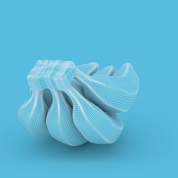 Red Banana Bunch 3D model_12