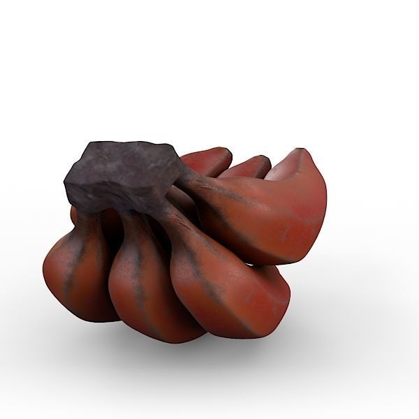 Red Banana Bunch 3D model_11