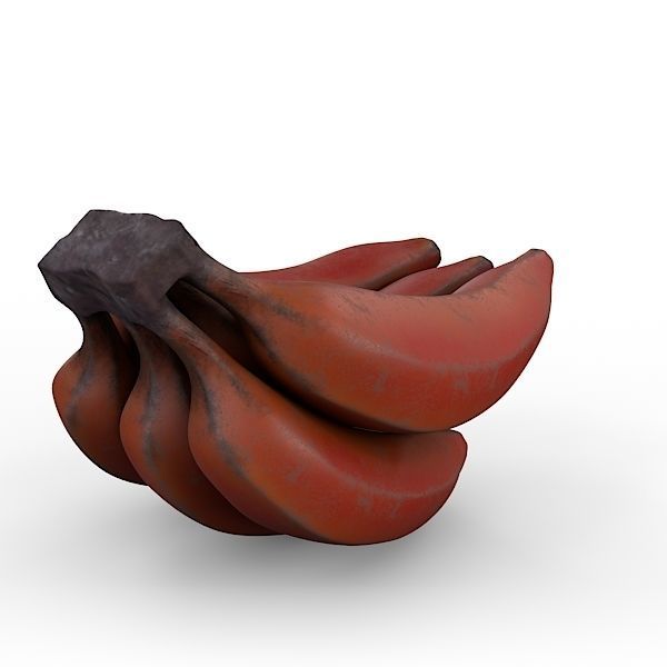 Red Banana Bunch 3D model_13