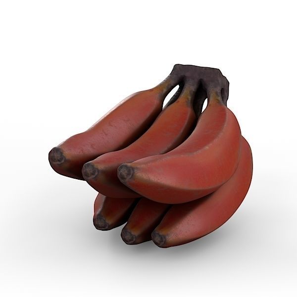 Red Banana Bunch 3D model_5