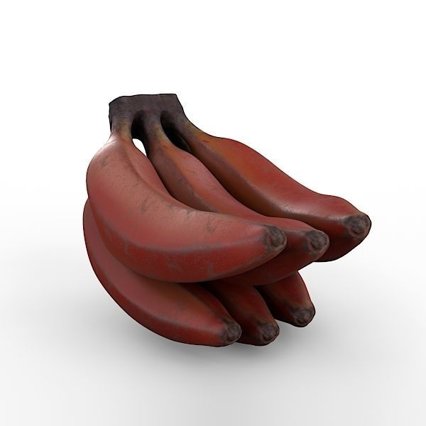 Red Banana Bunch 3D model_3