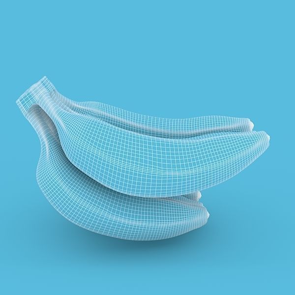 Red Banana Bunch 3D model_2