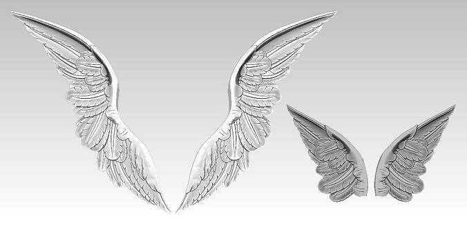 Relief Wings pair Detailed  3D print model