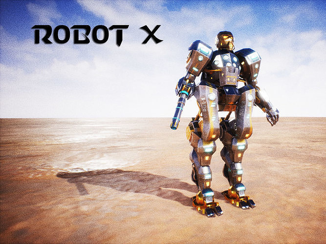 Robot X for Unreal Low-poly 3D model
