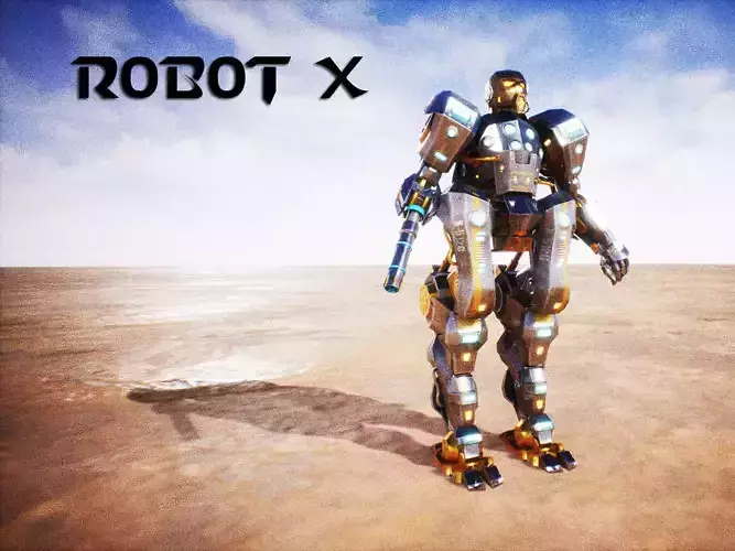 Robot X for Unreal Low-poly 3D model