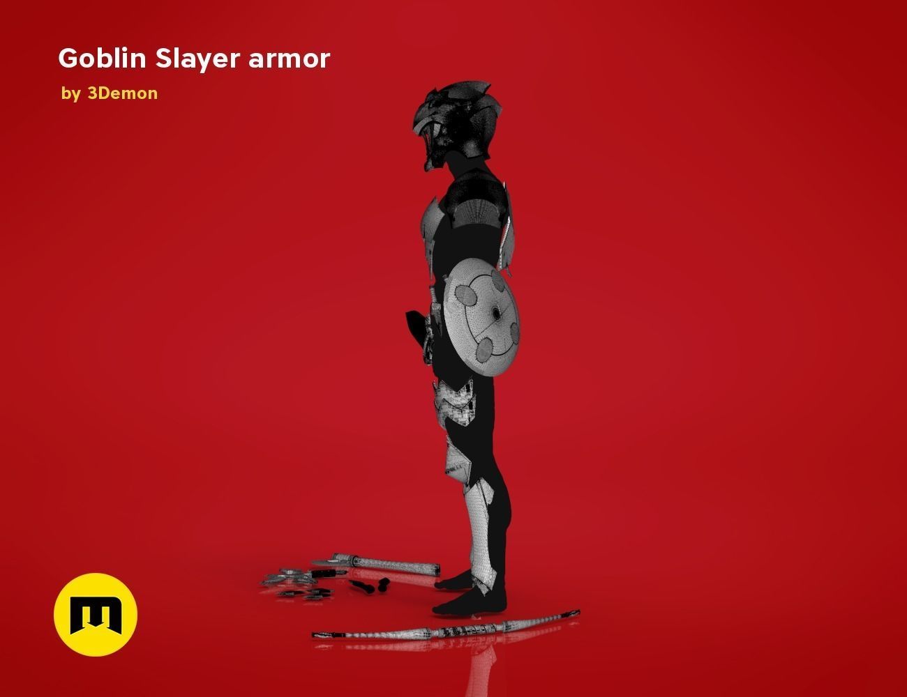 Goblin Slayer Armor Weapons and Helmet 3D Model Collection_26